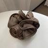 French Elegant Solid Color Scrunchies Black Brown Large Intestine Hair Bands Women Ins Fashion Flower Bud Satin Hair Ties Ropes