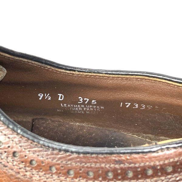 70s 80s Vintage Unknown Maker Size 9.5D 27.0 27.5cm Long Wingtip American Full Brogue Brown(USED)