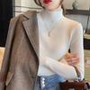 Maglione lavorato a maglia a collo alto a metà autunno e inverno da donna, vintage, a maniche lunghe, con fondo, da donna, top, maglione, pull 22848