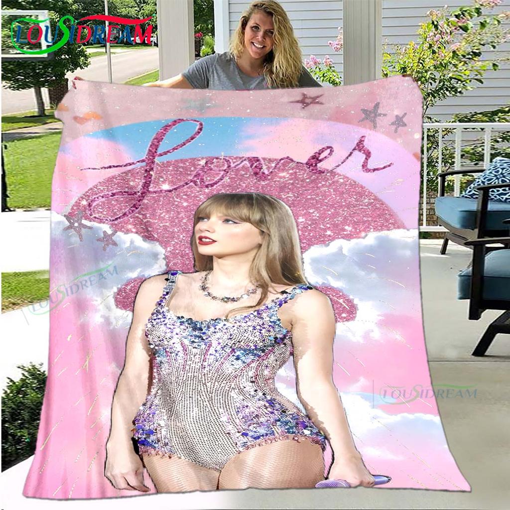 Hot Pop Female Diva Singer Pattern Blanket Flannel Thin Blanket Portable Home Travel Office Lunch Break Blanket Birthday Gift
