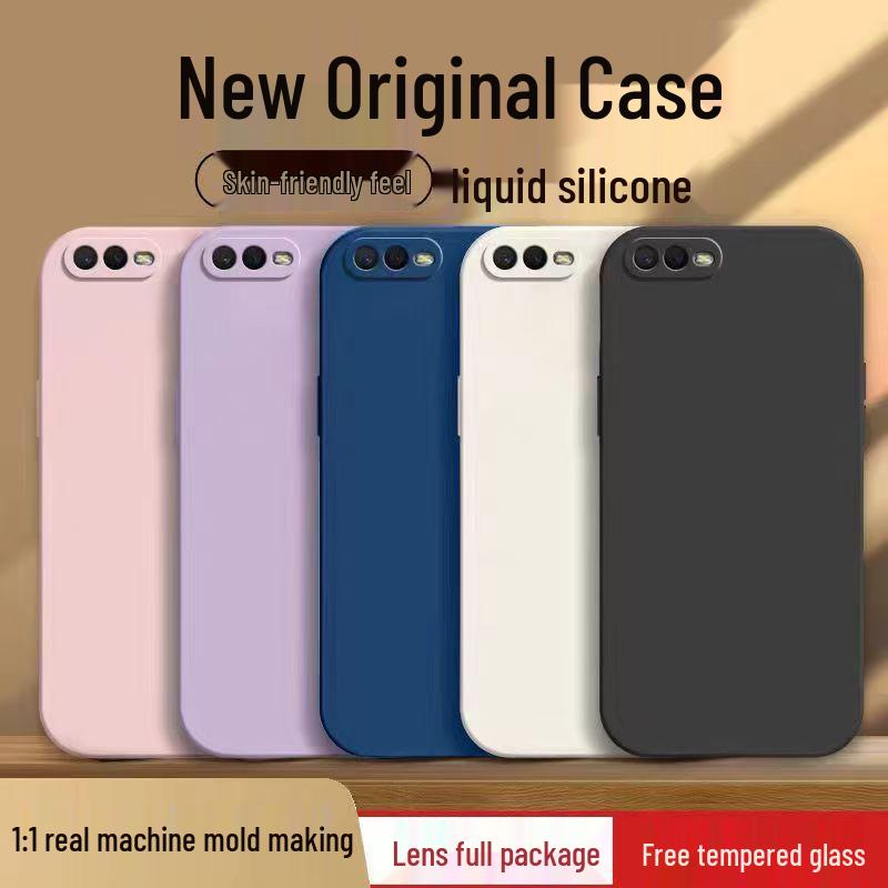 OPPO R15x Anti-drop Straight Edge Soft Case - Solid Color with Rubik's Cube Design, Full Coverage.