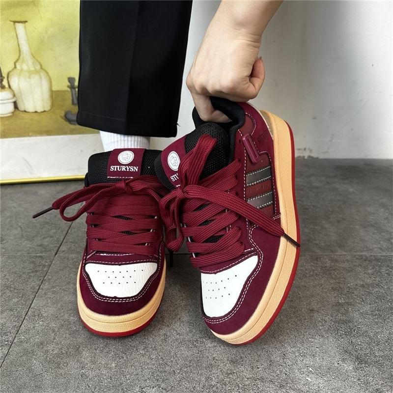 Damen Niedrige Freizeitschuhe Board Shoes Schnürung Rutschfest Flache Sneaker