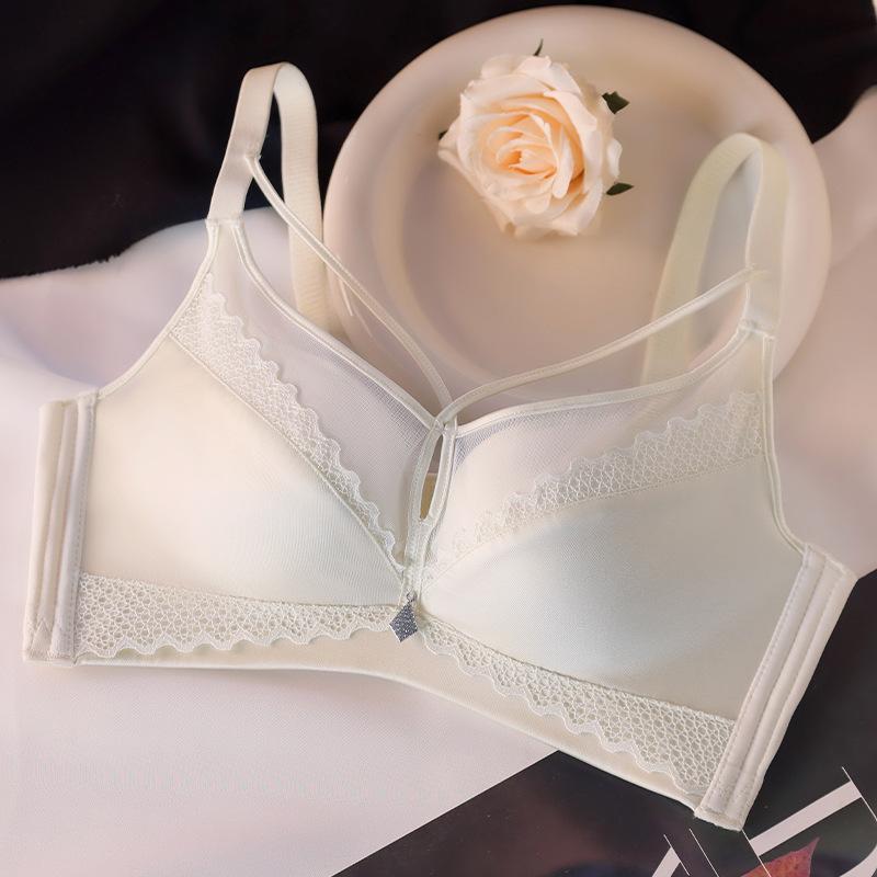 French Style Lingerie Women's Underwire Gathering Bra Adjustable Seamless Sexy Bra
