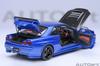 AUTOart Scale Nismo R34 Bayside Black Bonnet Finished Product 1/18 GT-R Z-tune Blue/Carbon
