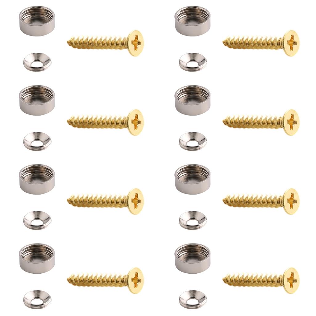 Zestaw 8 solidnych mosiężnych śrub ozdobnych z nakładkami lustrzanymi do mocowania mebli, konstrukcja nierdzewna, okucia meblowe