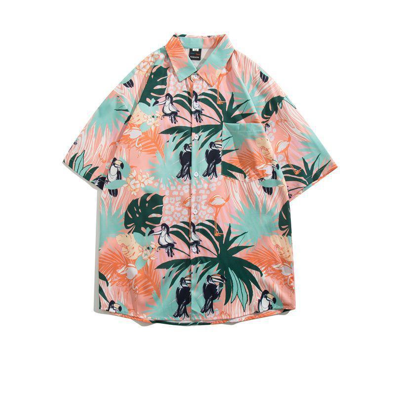 Havajská ležérní květinová košile pánská s krátkým rukávem