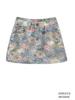 American Spicy Girl High-Waisted A-Line Printed Denim Mini Skirt - Summer 2025