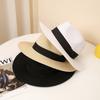 Wide Brim Panama Fedora Straw Hat - UPF Protection, Crochet Weaving, Mature Style - Ideal Summer Beach Sun Hat for Men and Women