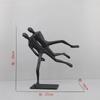Metal Cast Iron Acrobatic Figure Sculptures, Home Decor, Black Abstract Art Figure Model Sculptures, Office Desk Ornaments