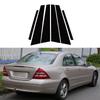 6 pièces pour Mercedes-Benz Classe C (W203) 2001 2002-2007 Noir Brillant Autocollants de Garniture de Pilier Central de Porte et Fenêtre de Voiture Style Auto