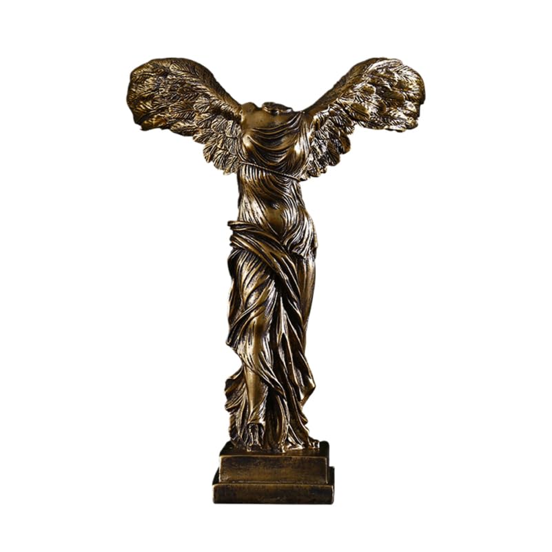 OUNONA Goddess of Victory Resin Sculpture Decorative Object Figurine Statue Art Interior Craft Desktop Living Room Office Study Tabletop Display Colle