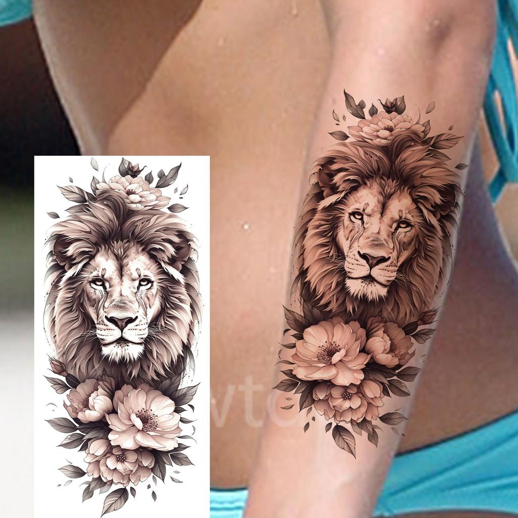 1 Sheet Sketch Flower Animals Temporary Tattoos For Women Long Lasting Waterproof Elephant Turtle Fake Tattoo Body Art Stickers