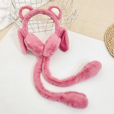 Cache-oreilles d'hiver chaud pour l'extérieur Mode coréenne Kawaii Cache-oreilles chauds à airbag mobile Filles Hiver Mignons Cache-oreilles Ours