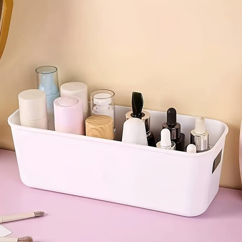 Lot de 10 bacs de rangement en plastique blanc avec séparateurs, boîtes de rangement multi-usages à tiroir ouvert pour étuis de téléphone, essentiels de chevet