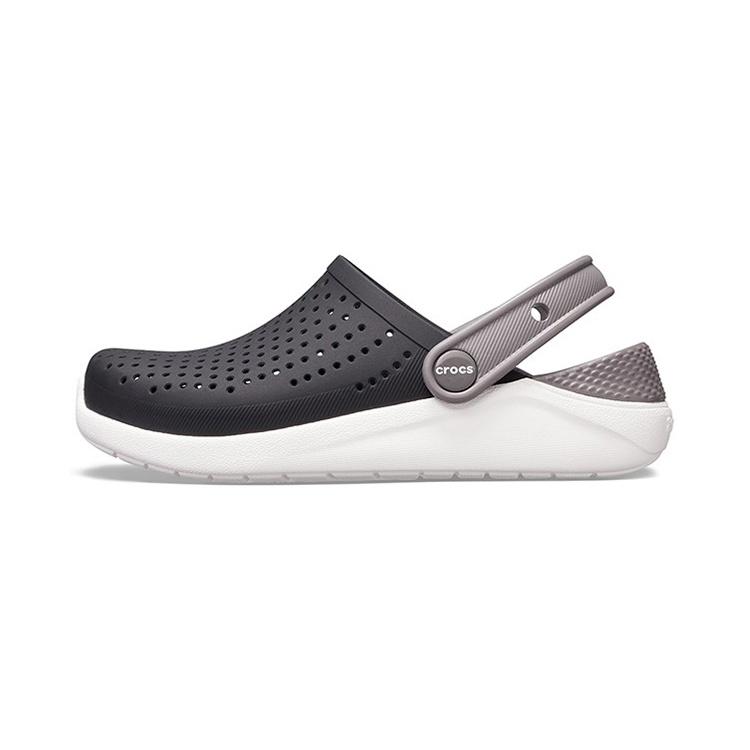 (GS) Crocs LiteRide Clogs Black Grey White Kids 205964-066 EU 27-28