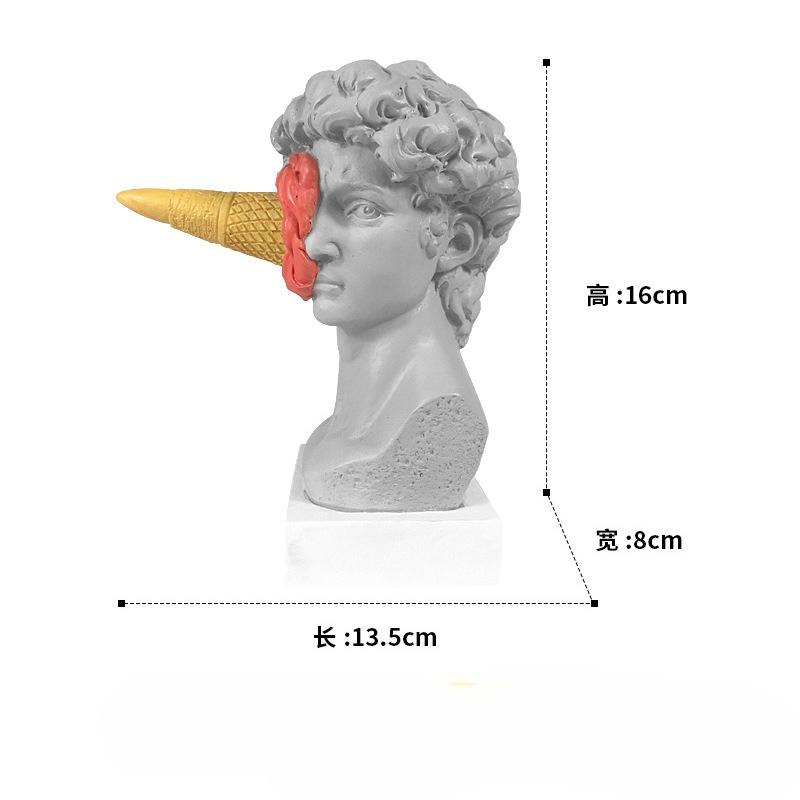 Ice Cream Smashing David Sculpture European Style Bedroom Living Room Foyer Desktop Decoration Ornament
