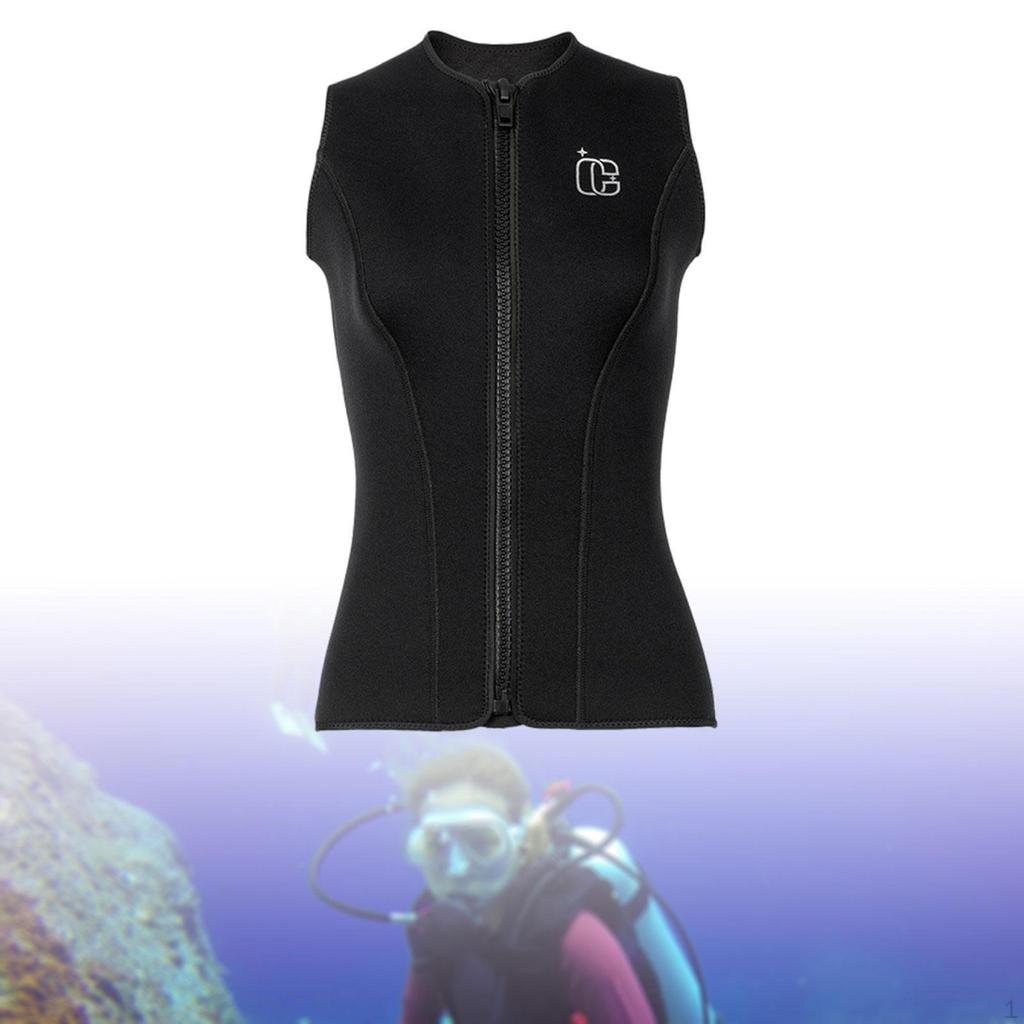 3mm Women Wetsuit Top Scuba Tops Keep Warm Modern Swimsuit Zipper Diving Vest Wet Suit for Surfing