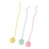 3Pcs Cat Plush Ball Interactive Cat Fuzzy Chew Balls with Bells for Indoor Cats Kitten Pure Color
