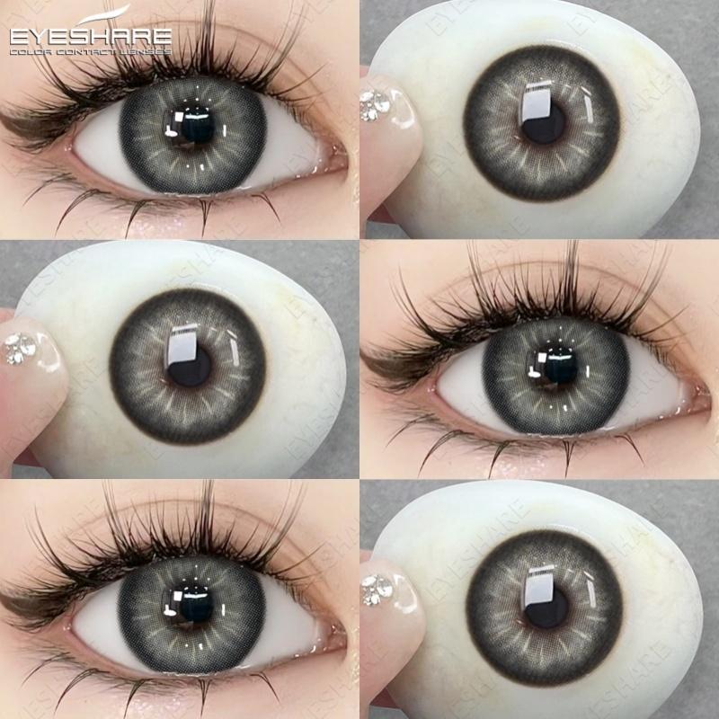

Eyeshare 2pcs Colorful Graded Contact Lens -1.00 ~ -6.00 Black Eyes Lens Natural Lenses Yearly Cosmetics -6.00