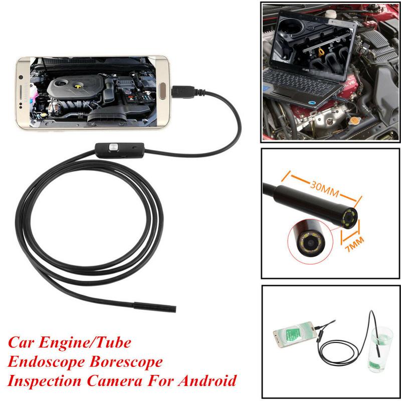 Otg 7Mm Usb Endoscope Inspection Camera Borescope Waterproof 6 Led For Android