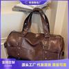 Women's Short Trip Bag Large Capacity Luggage Retro Hand Travel Bag Trendy Shoulder Tote Bag