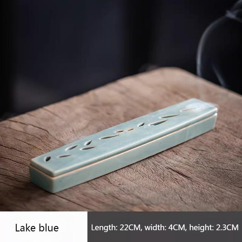 Lotus Leaf Incense Ceramic Incense Burner/Incense Insert Indoor Zen Incense Box Tabletop Ornament Creative Accessories Censer