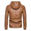 Men's Leather Clothing Autumn and Winter Large Size Solid Color Locomotive Leather Jacket Trendy Hooded Leather Jacket Men's Jacket
