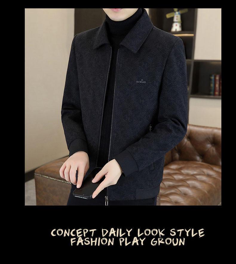 2026 Spring/Autumn Men's Versatile Lapel Jacket Shirt - Casual, Stylish Commuting Wear for Middle-Aged and Young Adults