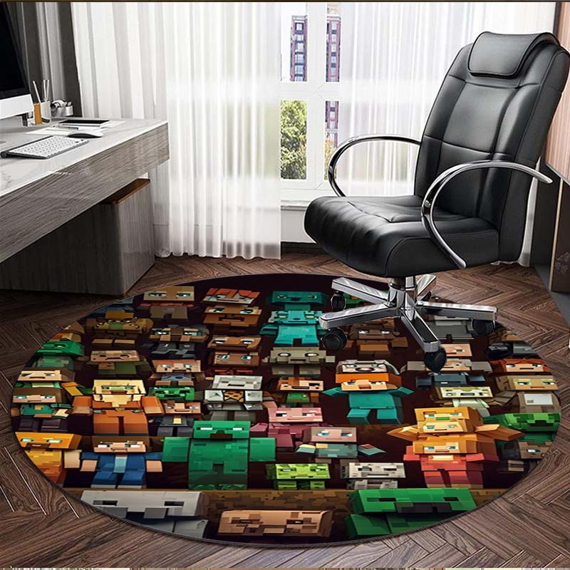 Gamer Print Round Rug, Washable Floor Carpet, For Entryway Dorm Laundry Room Office Study, Home Decor Birthday Christmas Gift