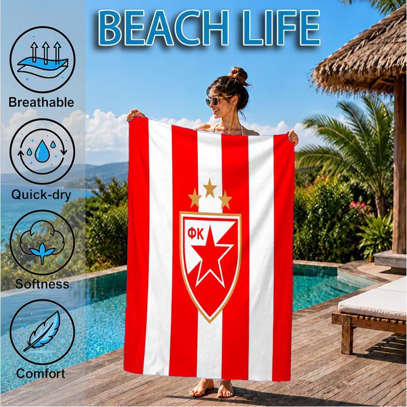 Crvena Zvezda Beach Towel, Quick-drying, Easy to Care for, Suitable for Both Fitness and Beach Vacations,Sports Essential