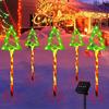 Solar Christmas Stake Lawn Decor with Santa Lights Waterproof Outdoor And Snowman Warm White LED