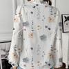 Moda Vintage Floral Suelta Camisa Manga Larga Mujer Volantes Cuello en V Estampado Blusas Casuales para Mujer Elegante Ajuste Delgado Simple Camisas de Oficina para Damas 26502