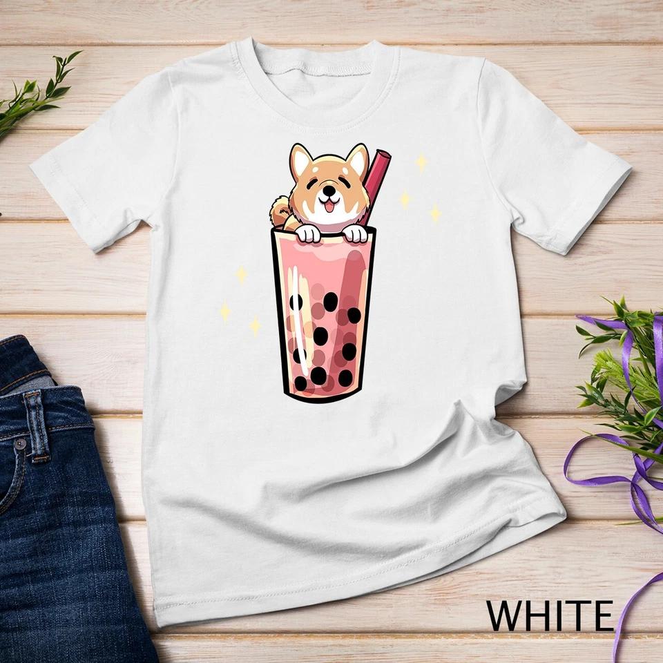 Shiba Inu Boba Bubble Milk Tea Kawaii Japanese Dog Owner Unisex T-shirt 8 S