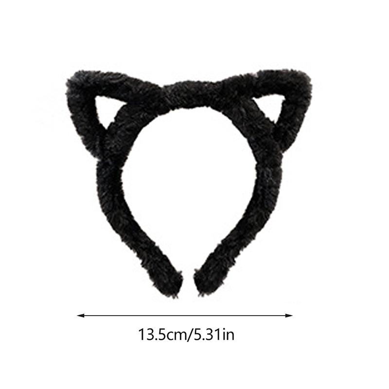 Opaska na głowę z kocimi uszami Pluszowa Zimowa Futrzana Królicze Uszy Opaska do Włosów Śliczna Gumka do Włosów Futrzana Opaska Słodka Opaska do Mycia Twarzy Dziewczęca Obręcz do Włosów Akcesoria do Włosów