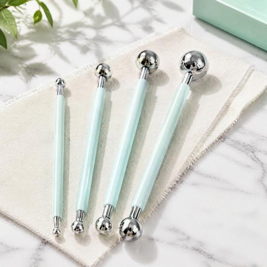Art Craft Shaping Supplies 4Pcs Polymer Clay Tool Set, Sculpting Stick with Stainless Steel Ball Rods Ball, 4 Size DIY Fondant Pottery Modeling Tools