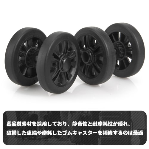 Domiella Suitcase Wheel Repair Kit, Tire Replacement, DIY Suitcase Caster Replacement (LN-2 - 55mm Diameter - Set of 8)