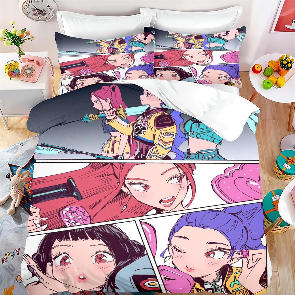 k-pop Anime Home Bedroom Comforte Nordic polyester material suitable for children and adults 3-piece set