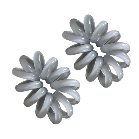 

2Pcs Spiral Loop Hair Tie Fluffy Ball Head Hair Rope Pure Color Strong Phone Cord No Breakage Hair Accessories светло-синий