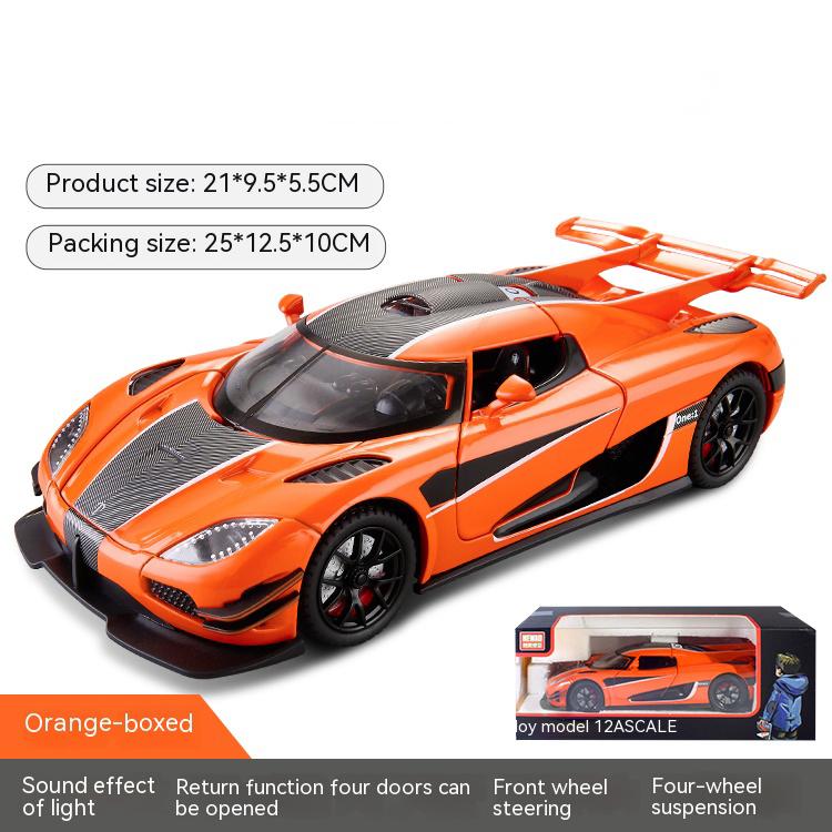 Nové 1: 24 K Ö Niger One sběratelská ozdoba se zvukem, světlem a funkcí zpětné vazby, sportovní autíčko z lehkých slitin, dárek pro chlapce.