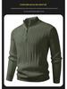 Autumn/Winter 2025 Men's Half-High Collar Knit Zipper Sweater - European American Fashion Pullover