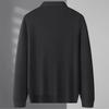 Herren Plus Size Gestreiftes Stretch Langarm Poloshirt