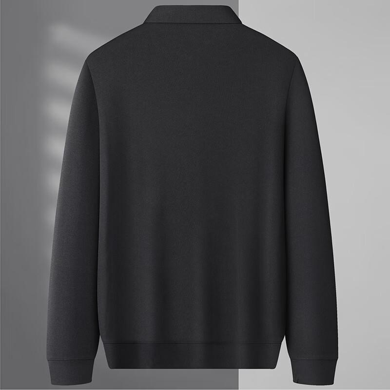 Herren Plus Size Gestreiftes Stretch Langarm Poloshirt