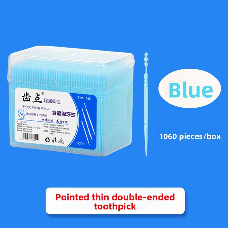 

1060 штук в коробке двусторонних фруктовых зубочисток с кончиками-зубочистками 1060 sticks/box синий
