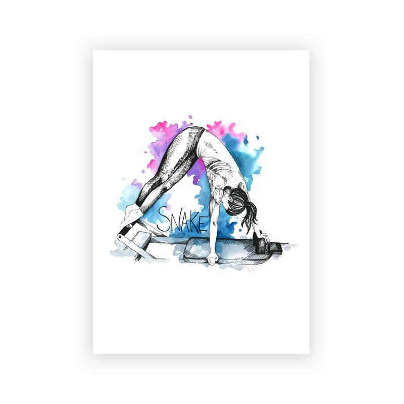 Pilates Yoga Workout Chart Art Prints Watercolor Posters Exercise Woman Canvas Painting Fitness Gym Wall Pictures Decor