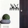 Nordic Style Metal Wall Decor with 6 Hooks for Keys, Vase and Plant Key Holder, Iron Craft for Entryway Bedroom, Natural Theme Gift