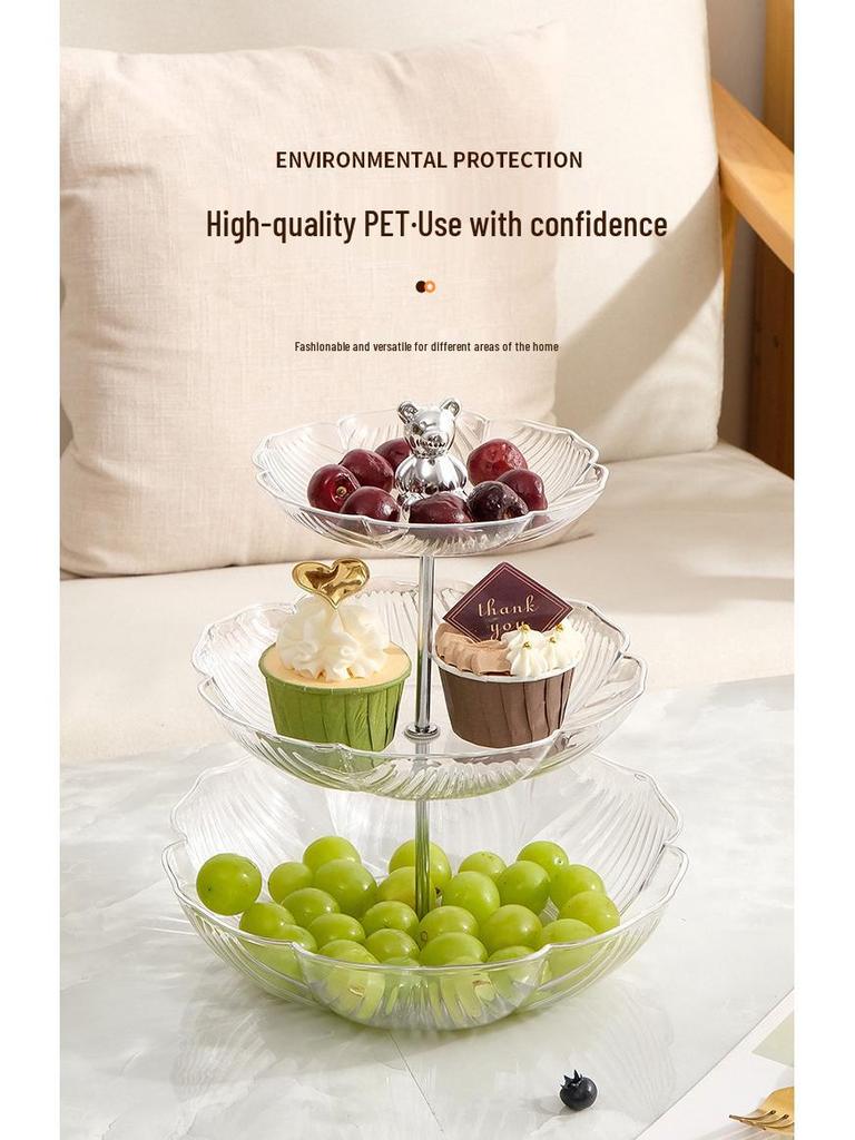 Exquisite Bear Fruit Plate: Multi-Layer Dessert & Candy Display for Luxurious Living Rooms.