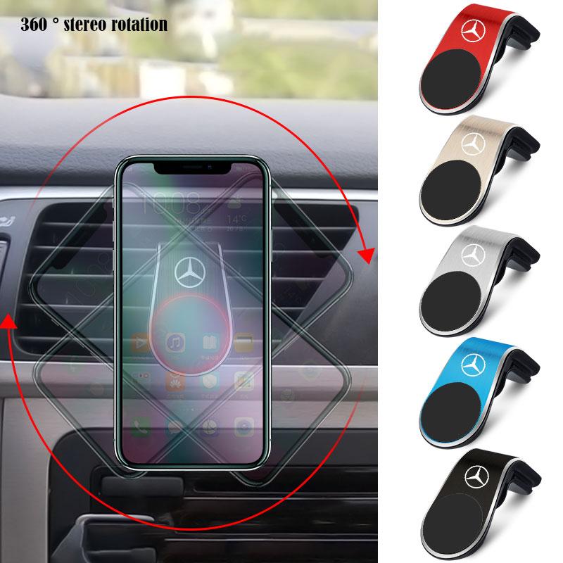 New 1Pcs Magnetic Car Emblem Phone Holder 360 Rotation Bracket For Mercedes-Benz B-Class W245 W246 W247
