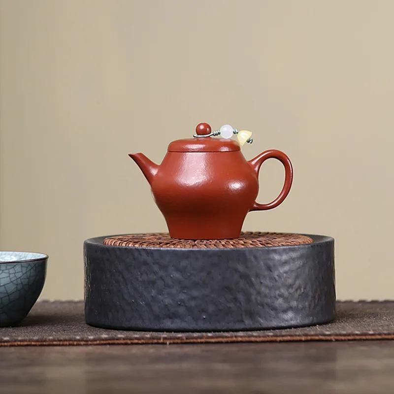 90ml Yixing Handmade Purple Clay Teapot Chinese Small Capacity Tea Pot Raw Ore Zhu Mud Kettle Household Zisha Teaware Tea Set