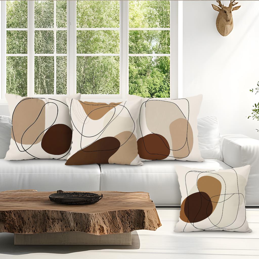 Bohemian Abstrakt Braun Kissenbezug Bedruckt Polyester 40/45/50cm Dekokissenbezug Dekokissen für Sofa Kissenbezug Heimdeko