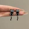 Sweet Black Cat Ear Studs Simple Cartoon Earrings Accessories Black Cat Earrings  Jewelry Gifts